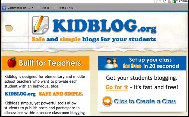 Image of WriteSteps blog featuring free online tools for publishing K-5 writing using technology.